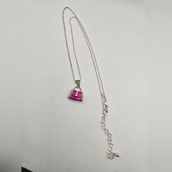 Vintage Pink Handbag Pendant Necklace Avon - Picture 6 of 7